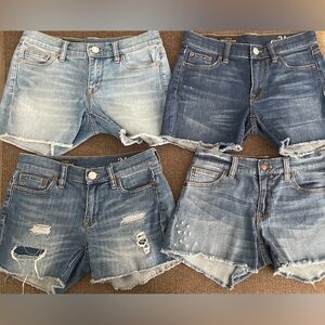 Bundle of 4 Women’s J. Crew Denim Short Shorts Size 24 Blue
